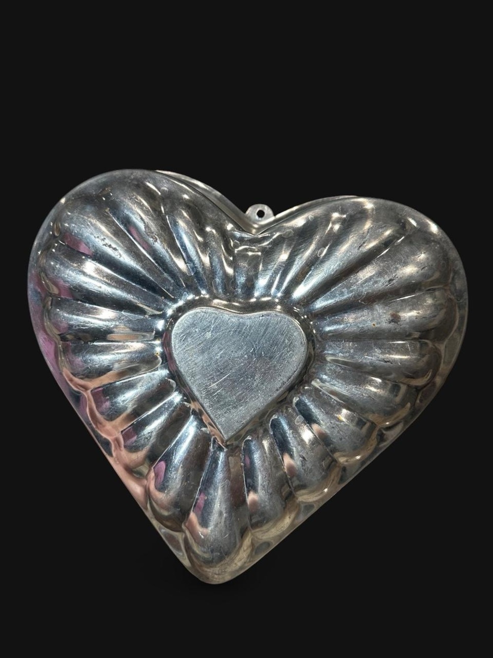 Heart-Shaped Metallic Wall Accent in Silver